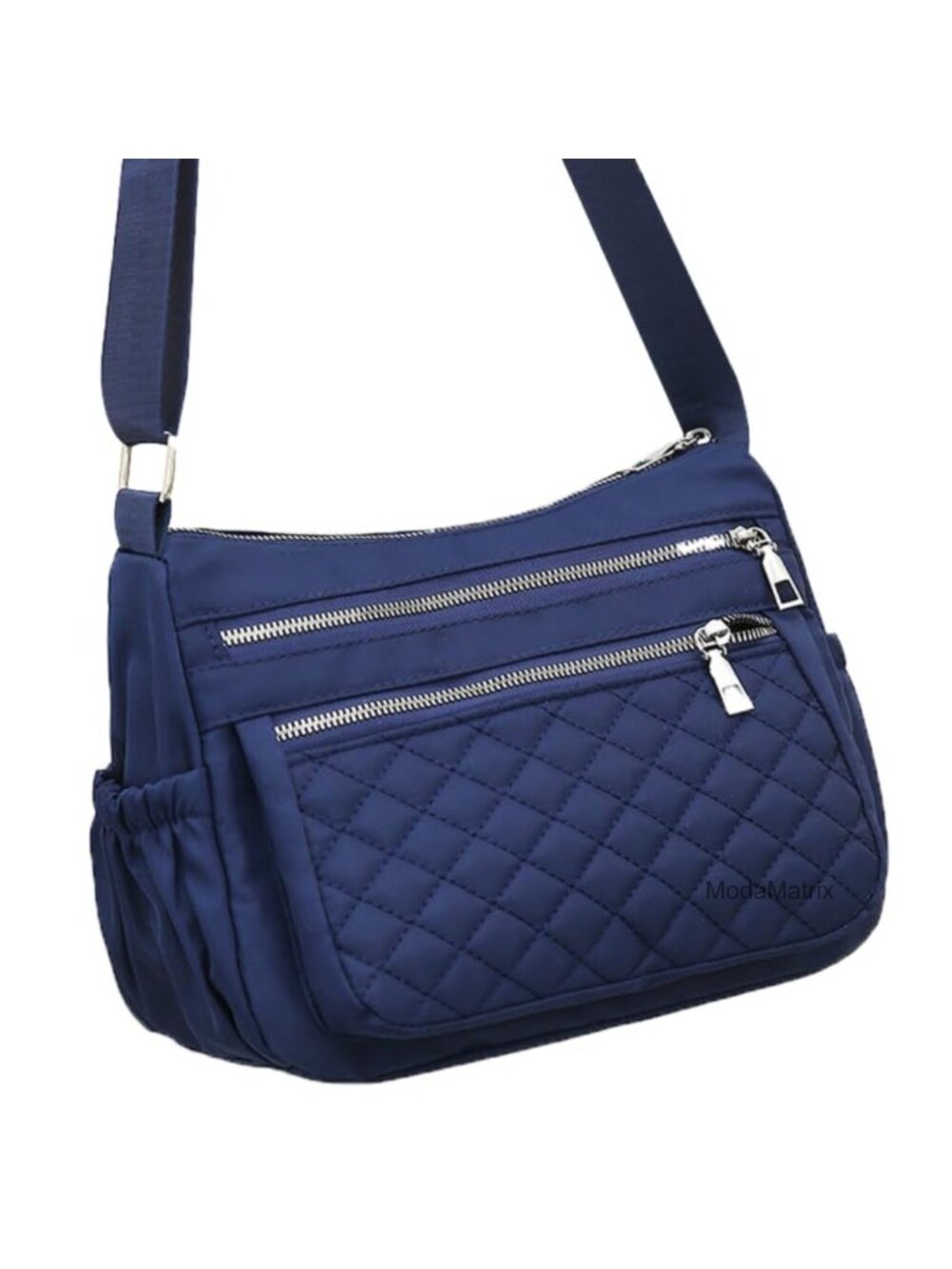 Nylon Shoulder Bag Multi Pocket Messenger Crossbody Adjustable Strap Lightweight